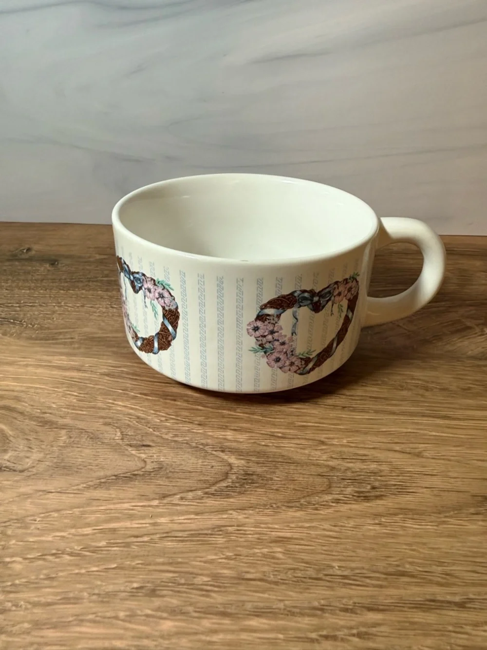 Vintage KIC Korea Floral Heart Mug